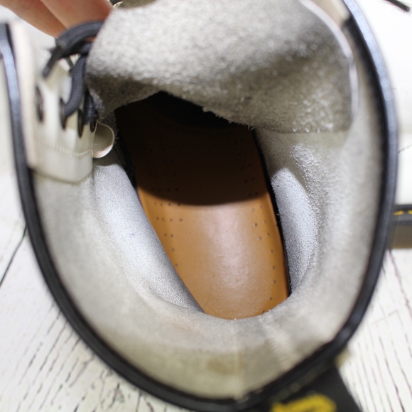 Dr. Martens White Air Wave Moto Combat Boots 11 - Picture 6 of 8